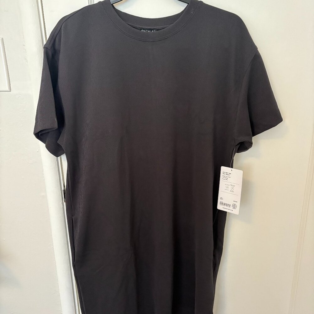 athleta seasoft rib tee tshirt dress black medium new NWT